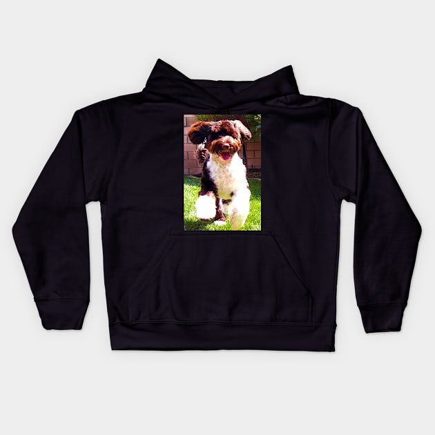 Portuguese Water Dog Kids Hoodie by CarloVaro